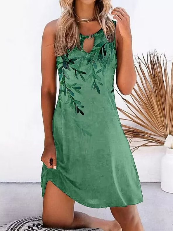 Casual Floral Loose Halter Dress
