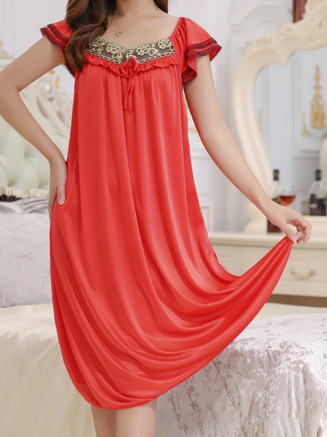 Sexy Lace Mid Length Home Night Dress