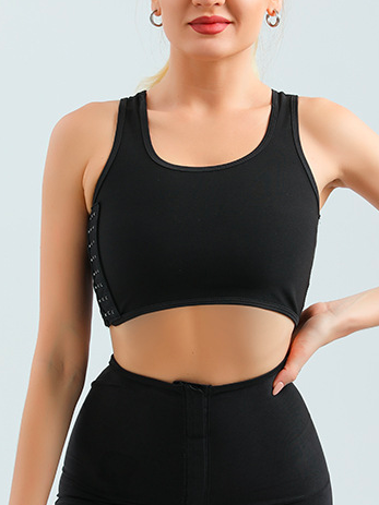 Plain Crew Neck Casual Underwear Deep U Comfortable Beauty Back Yoga Vest with Pads No Steel Ring Gathered Shock-proof Sports Bra Sports Bra