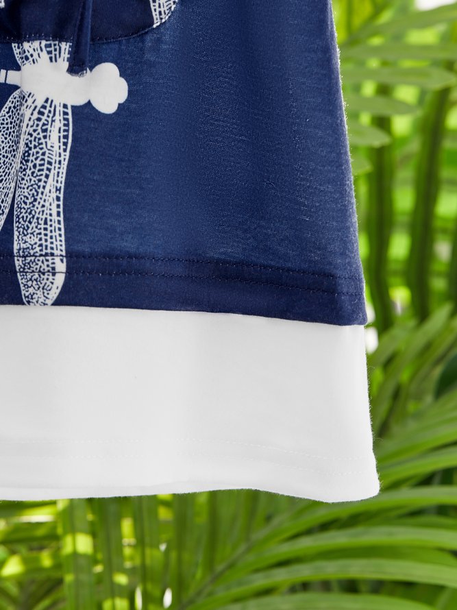 Round Neck Dragonfly Casual Dress