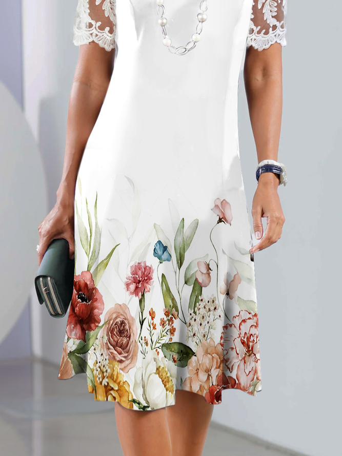 Lace Regular Fit Casual Floral Dress