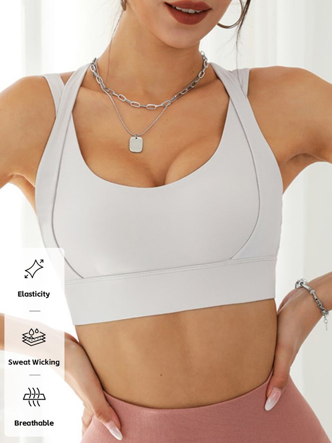 Halter Casual Plain Sports Bra