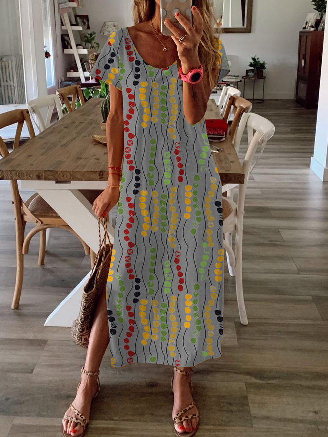 White Knitted Shift Short Sleeve Dresses