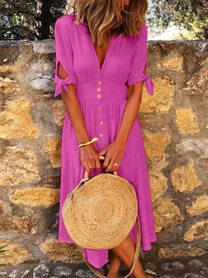 V Neck Casual Casual Dresses