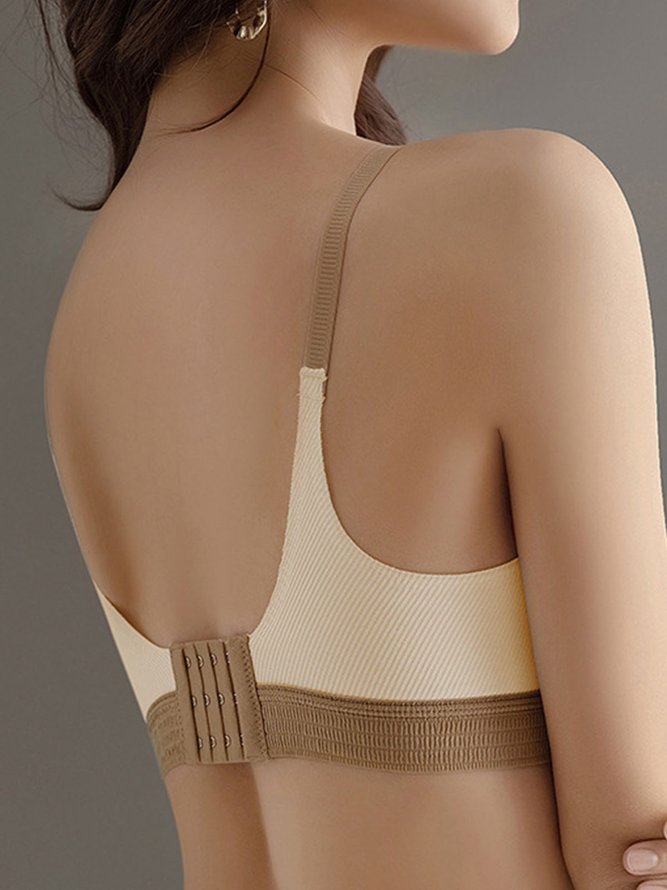 Contrasting Text Letters Seamless Removable Cotton Cups Sports Bra