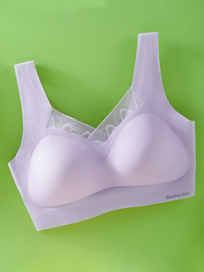 Lace Latex Seamless Wireless Tank Bra