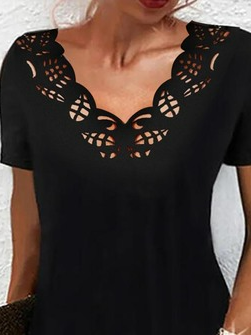 V Neck Knitted Devore Simple Dress