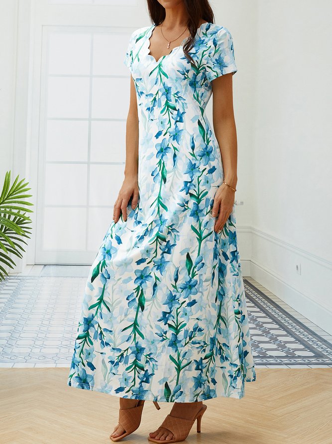 V Neck Vacation Regular Fit Dress