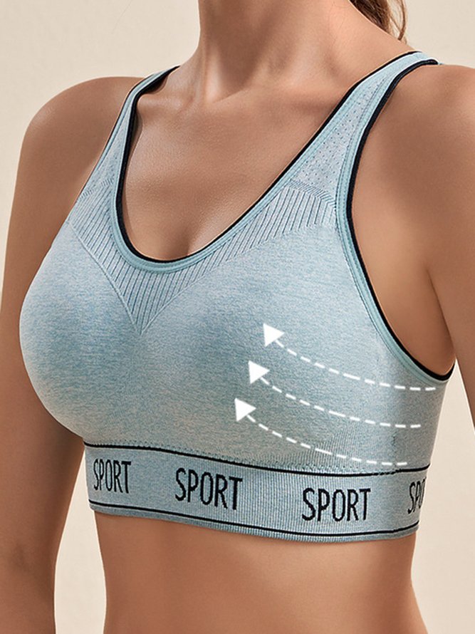 Alphabet Seamless Tank Push Up Sports Bra