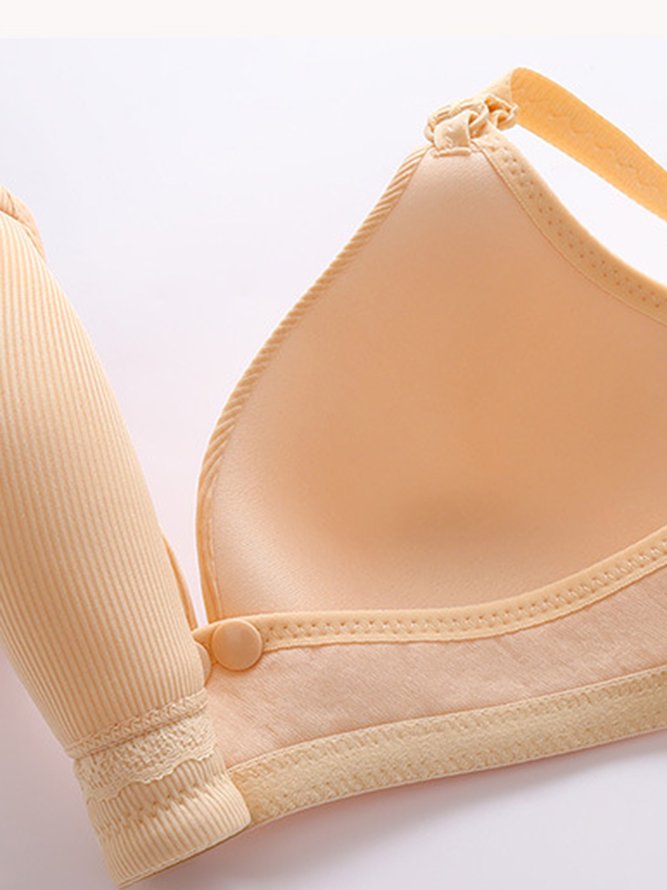 Breathable Comfortable Lace Front Button Nursing Bra