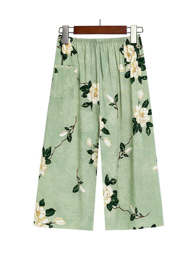 Breathable Elegant Floral Casual Loose Pajama Set