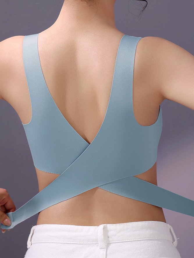 Seamless Push Up Side Button Wireless Bra Plus Size