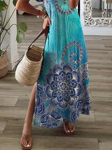 Vacation Tribal Regular Fit Short Sleeve Knit Dress