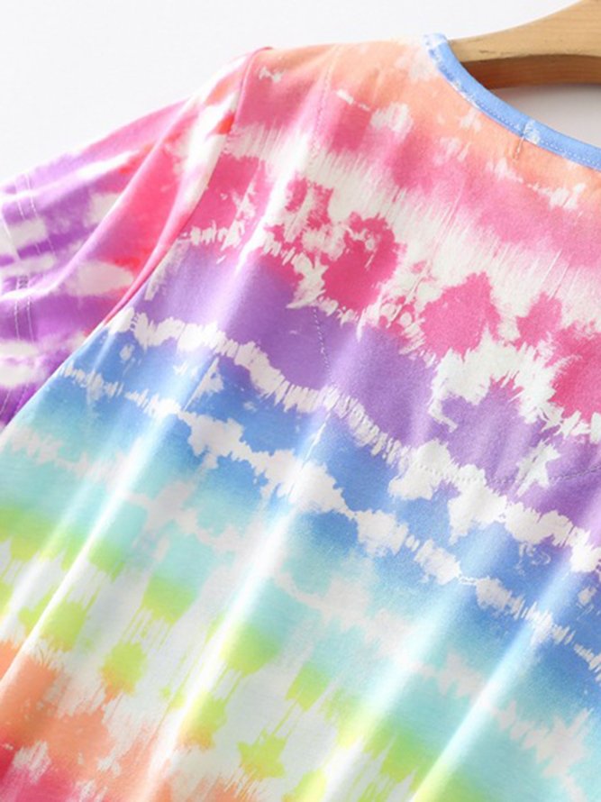 Breathable Comfortable Tie-Dye Loose Casual Nightdress