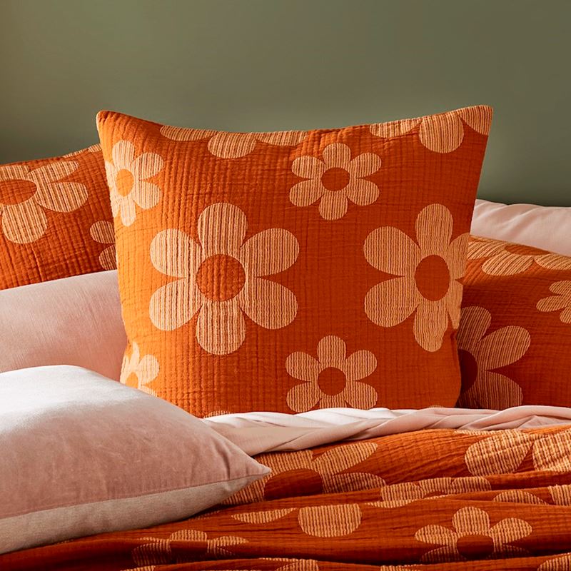 Marigold Burnt Orange Matelasse Quilt Cover Separates
