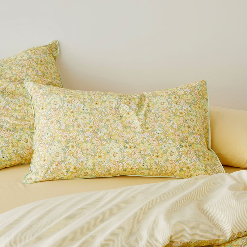 Leila Lemon Drop Floral Quilt Cover Set + Separates