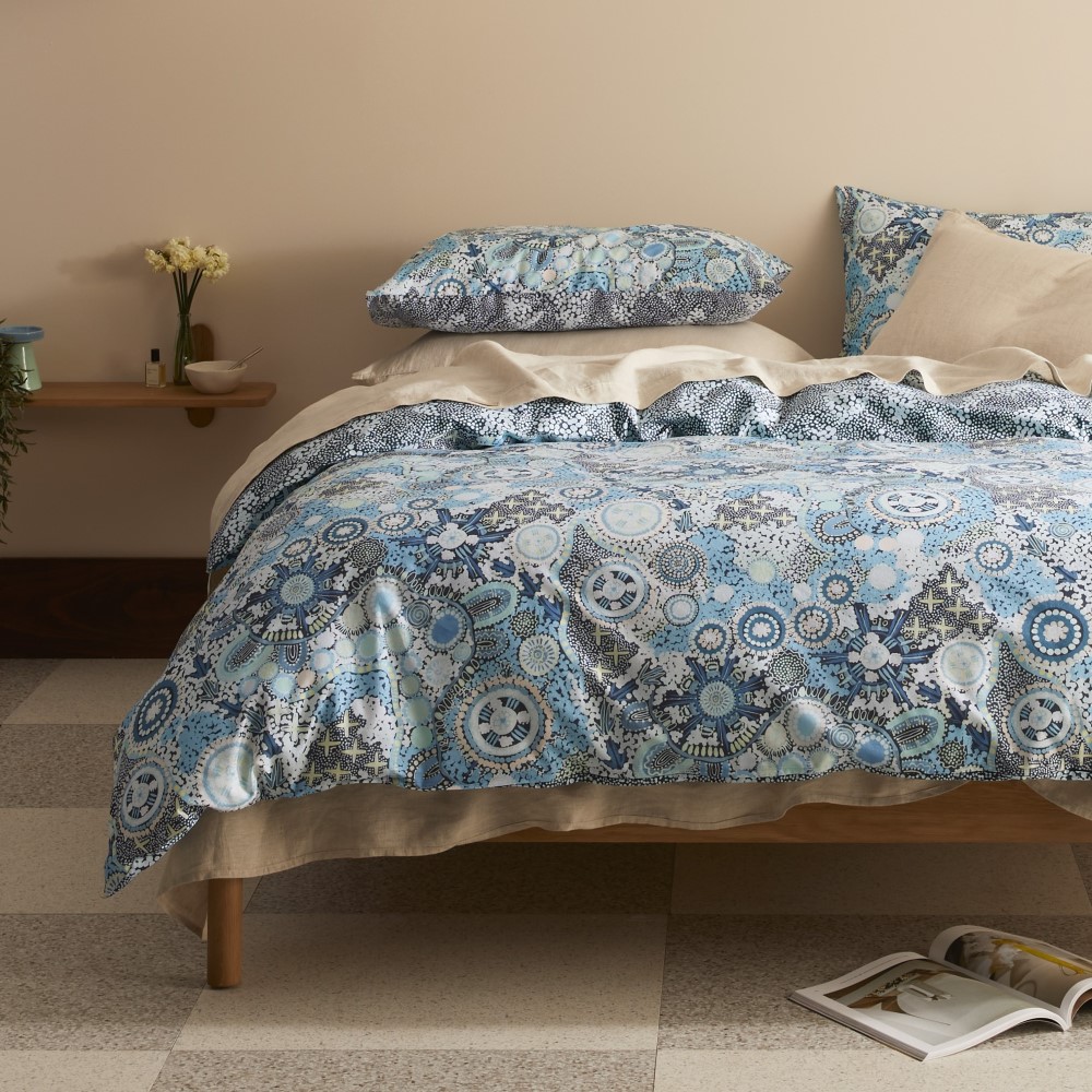 Cungelella Kalkatungu Blue Quilt Cover Set + Separates
