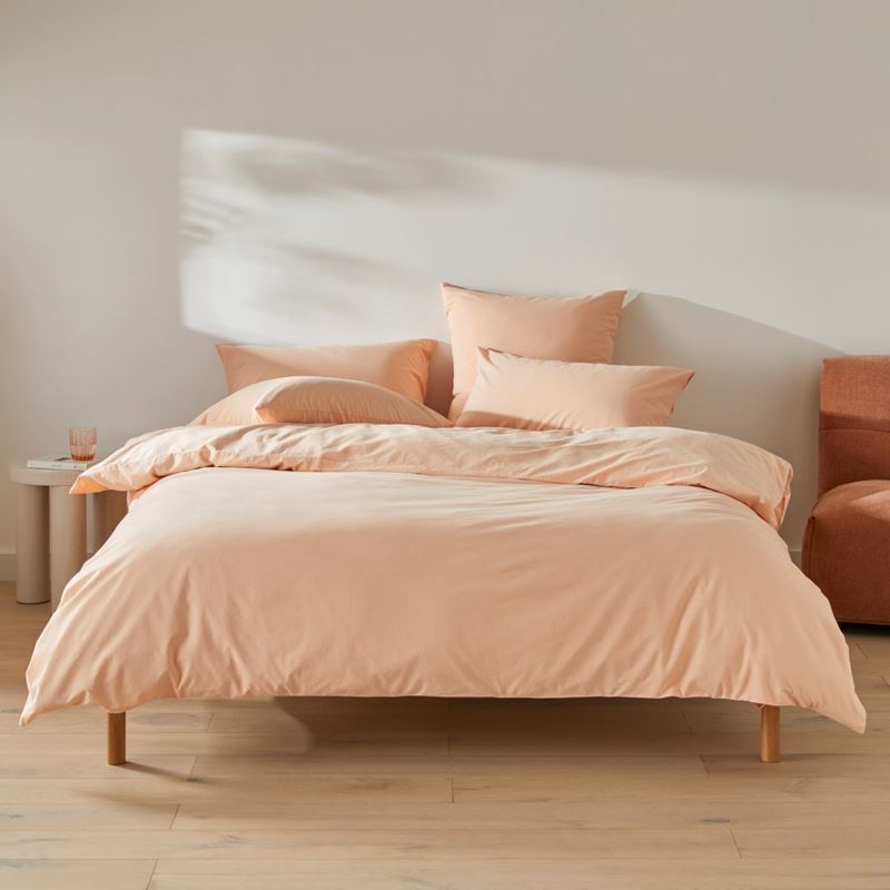 Stonewashed Cotton Pale Peach Pillowcases