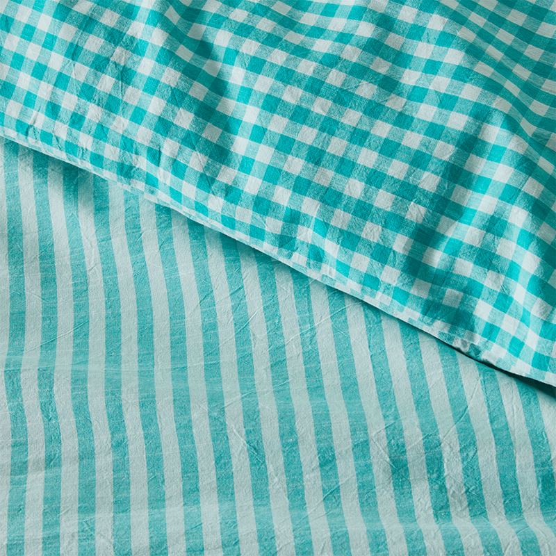 Carrie Aquamarine Gingham Quilt Cover Set + Separates