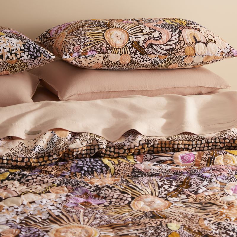 Cungelella Yamamillah Pink Earth Quilted Quilt Cover Separates