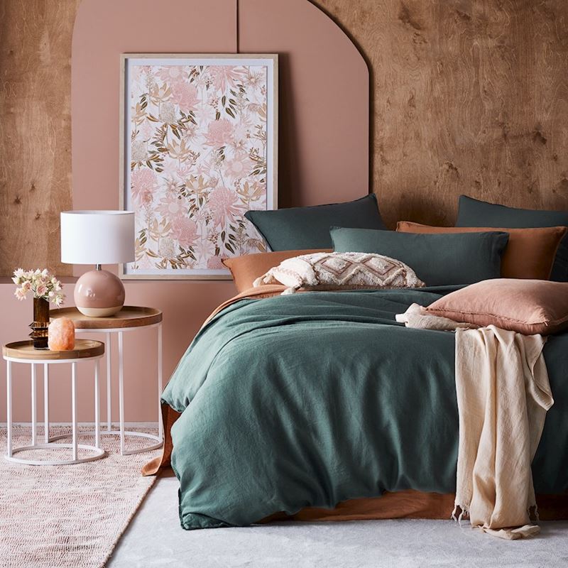 Vintage Washed Linen Cypress Pillowcase