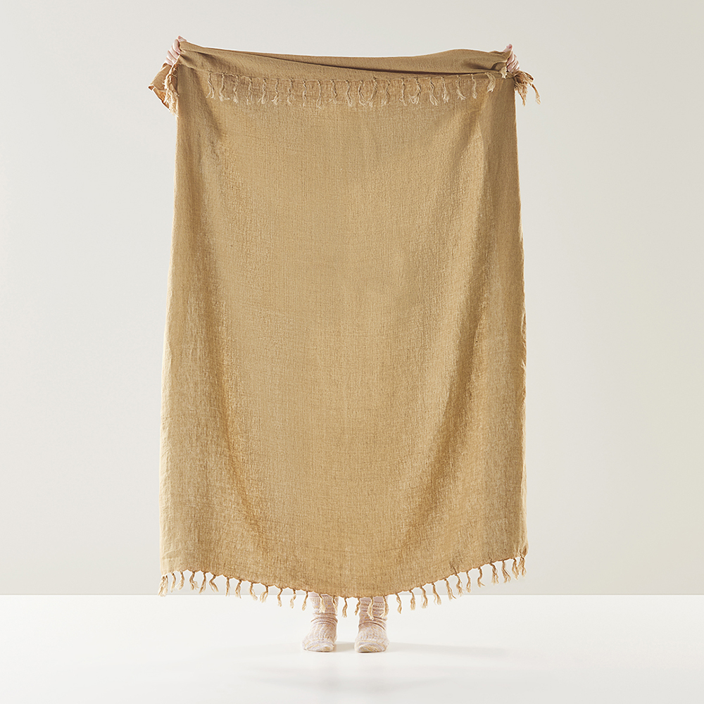 Malmo Tobacco Linen Throw
