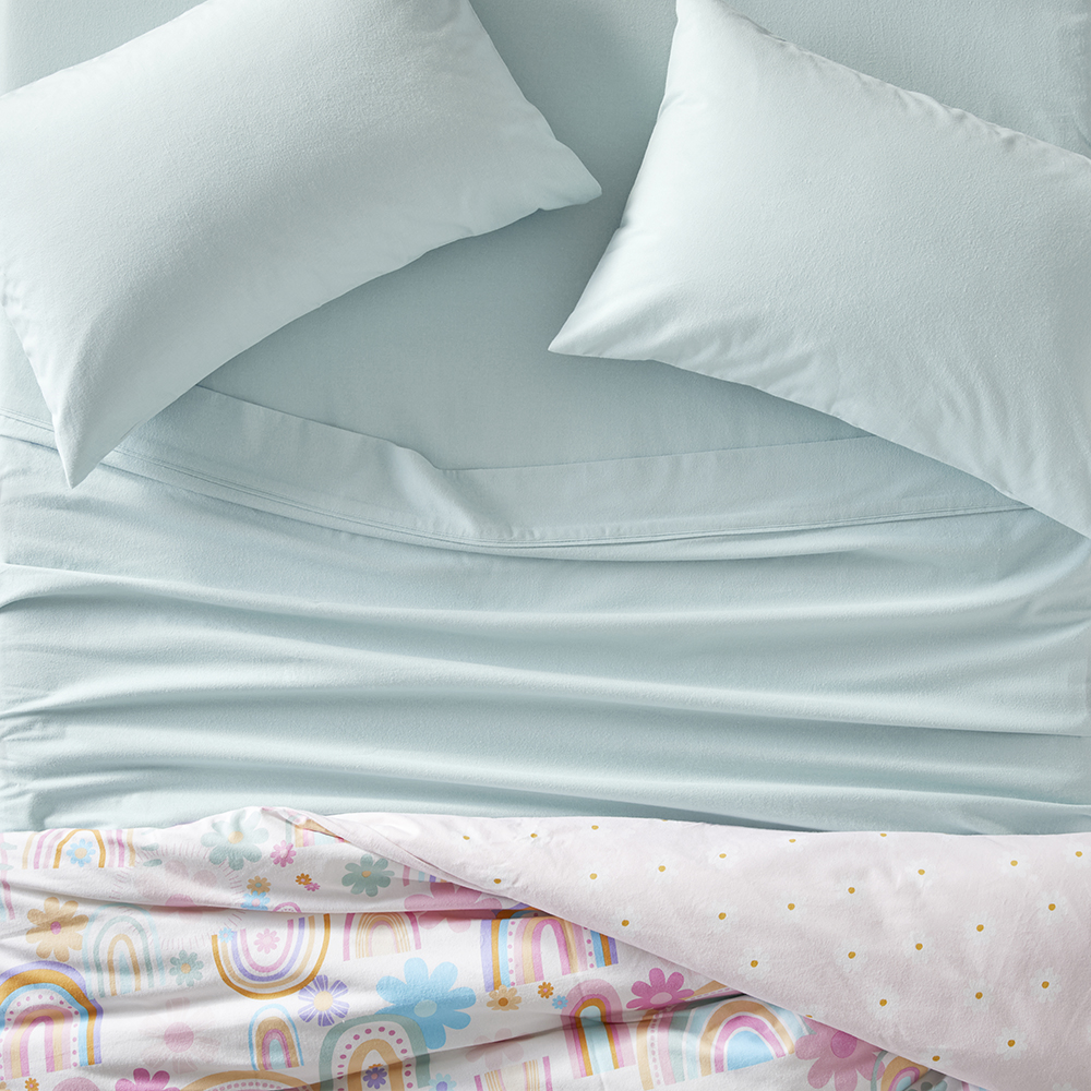 Plain Dye Sage Flannelette Sheet Set