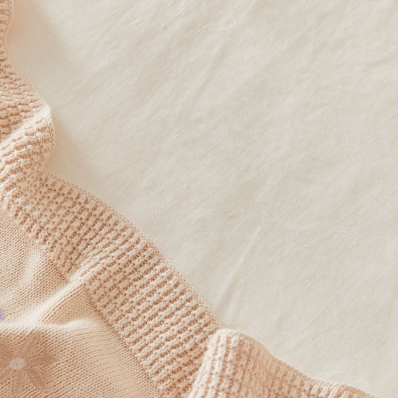 Vintage Washed Linen Pearl Fitted Sheet