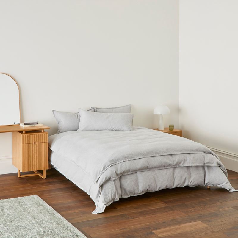 Berlin Waffle Grey Marle Quilt Cover Set + Separates