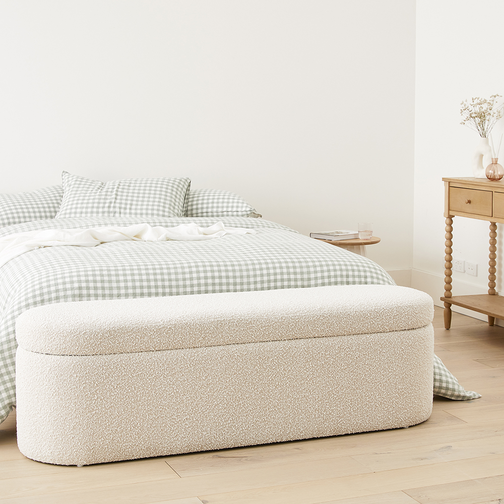 Memphis Cream Boucle Large Blanket Box
