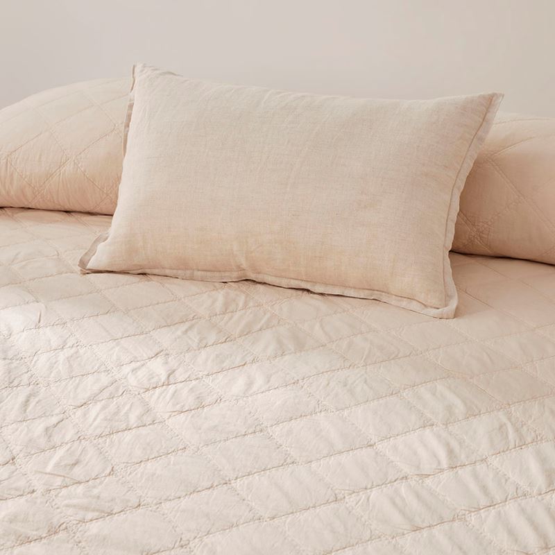 Stonewashed Cotton Sand Quilted Coverlet Separates