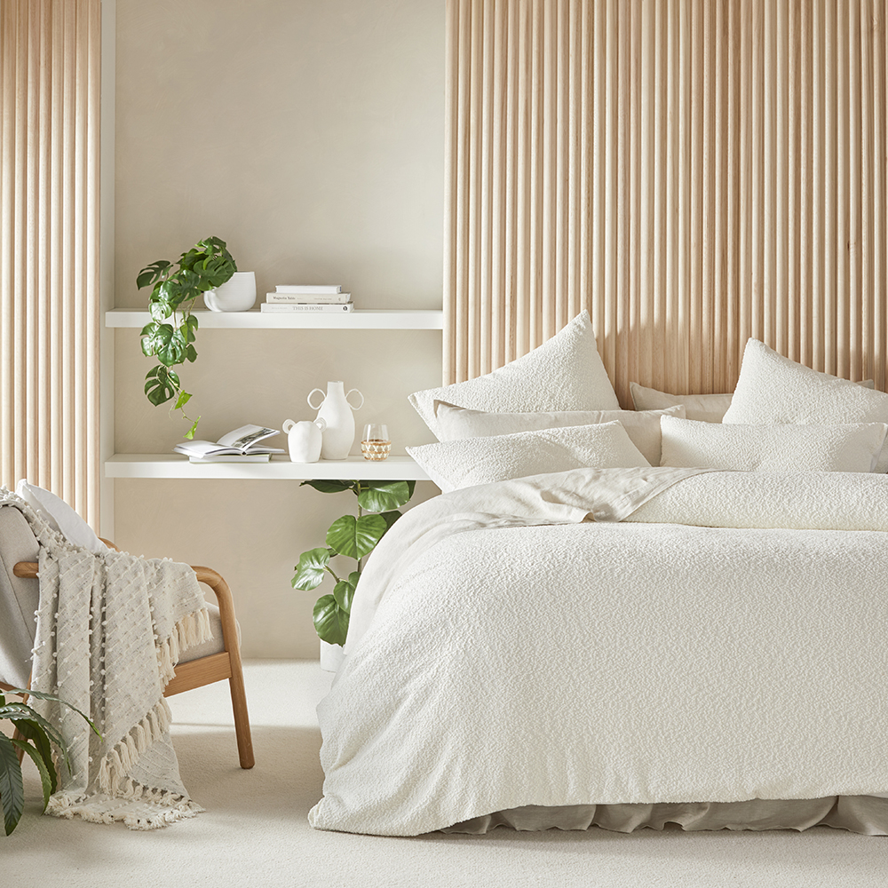 Blake Off White Boucle Quilt Cover Separates