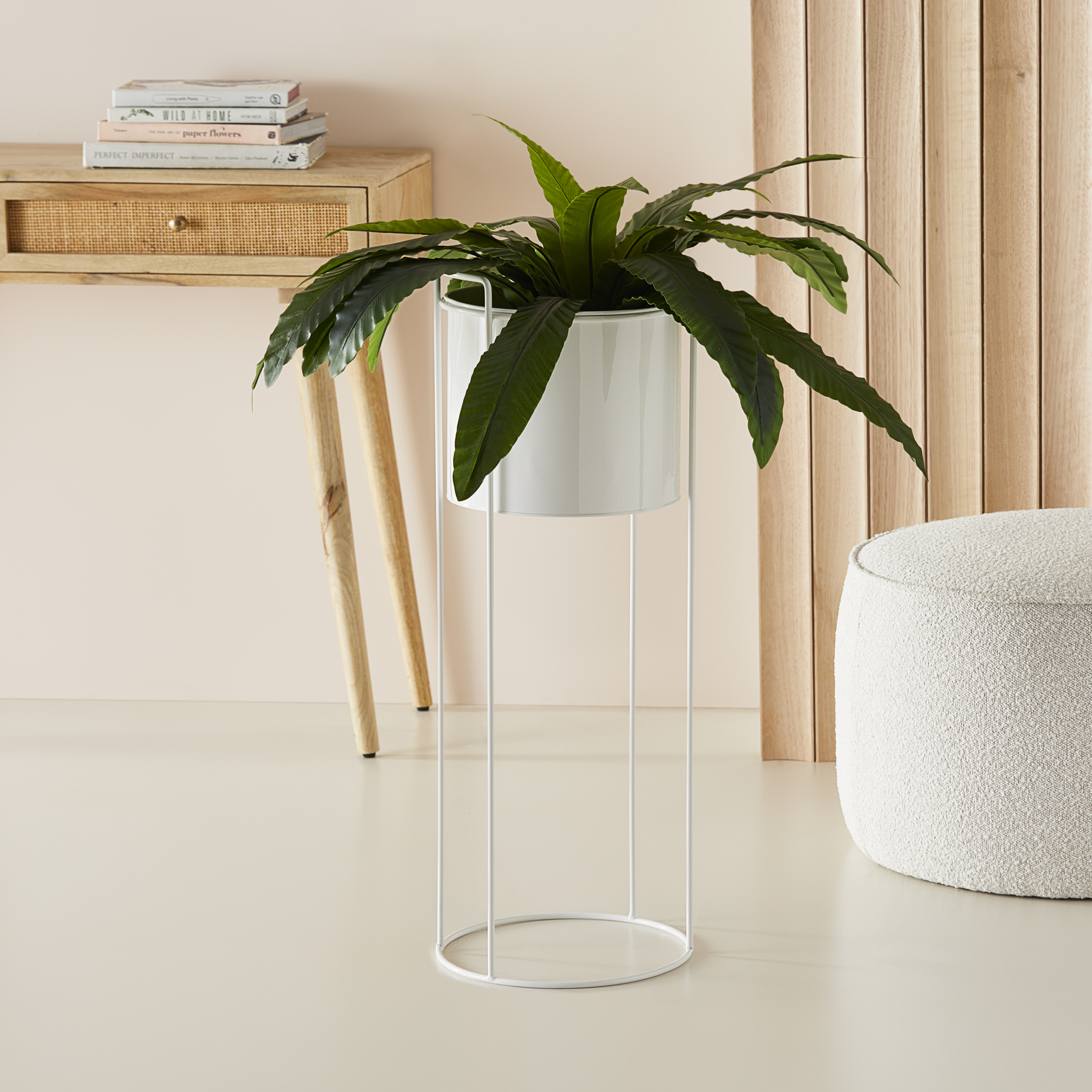 Santana White Gloss Plant Stand