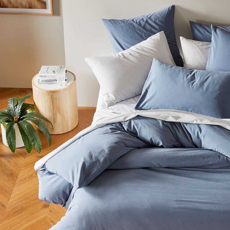 Stonewashed Cotton Storm Blue Pillowcases