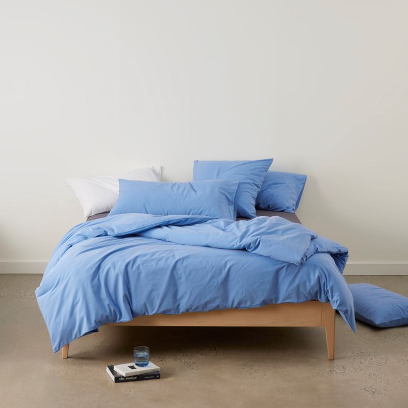 Stonewashed Cotton French Blue Quilt Cover Separates