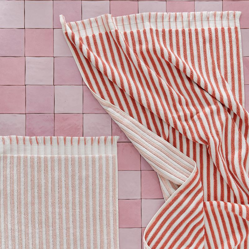 European Sophia Paprika & Nude Pink Turkish Cotton Towel Range