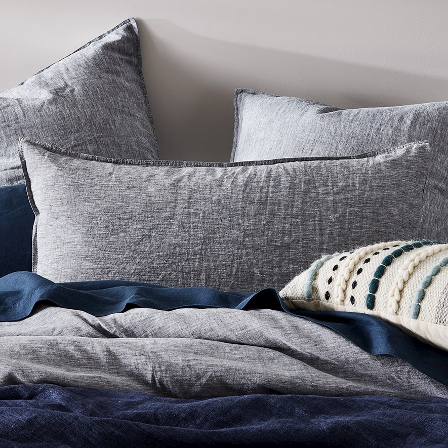 Vintage Washed Linen Indigo Pillowcase