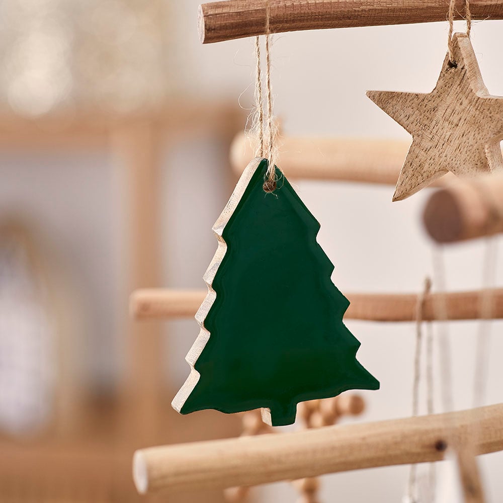 Hanging Green Timber Christmas Tree
