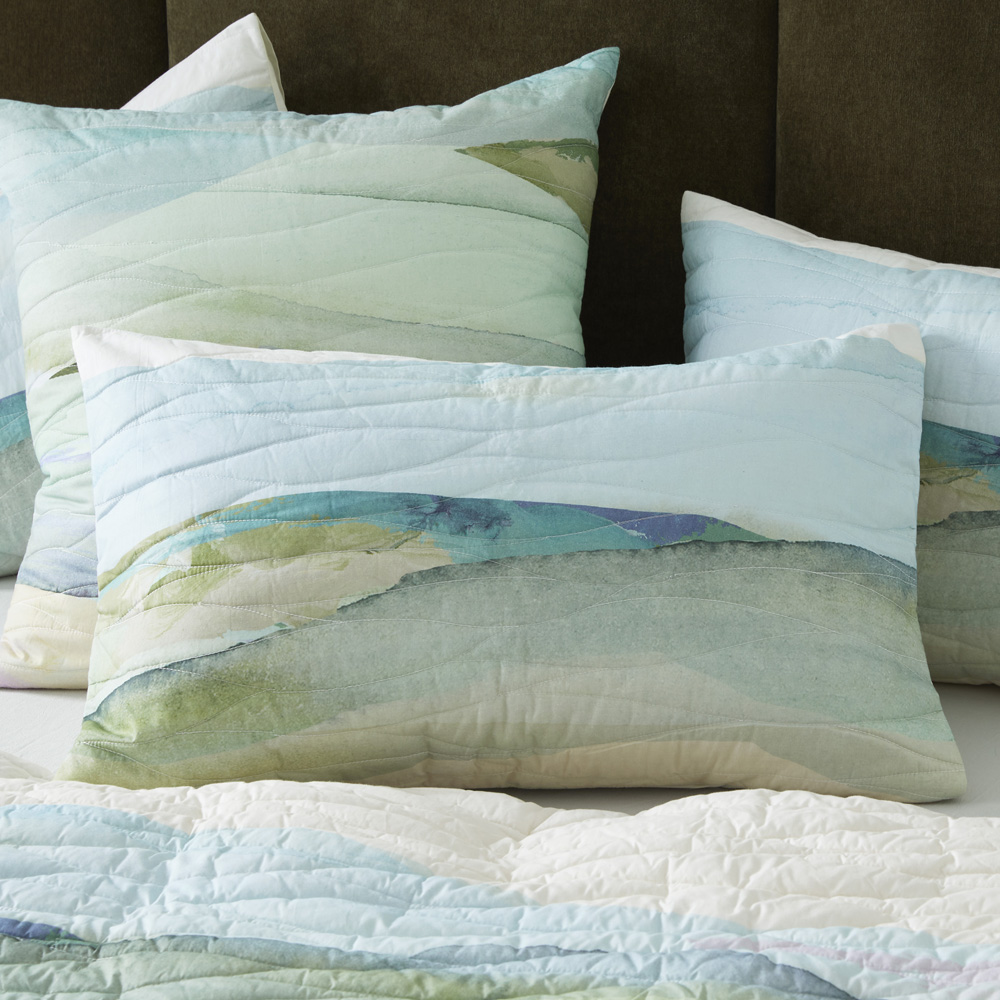 Hinterland Green Quilted Pillowcases