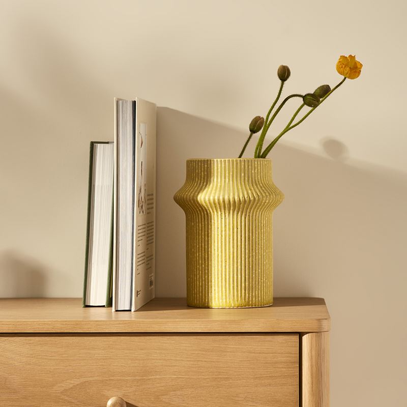 Citron Yellow Ring Vase