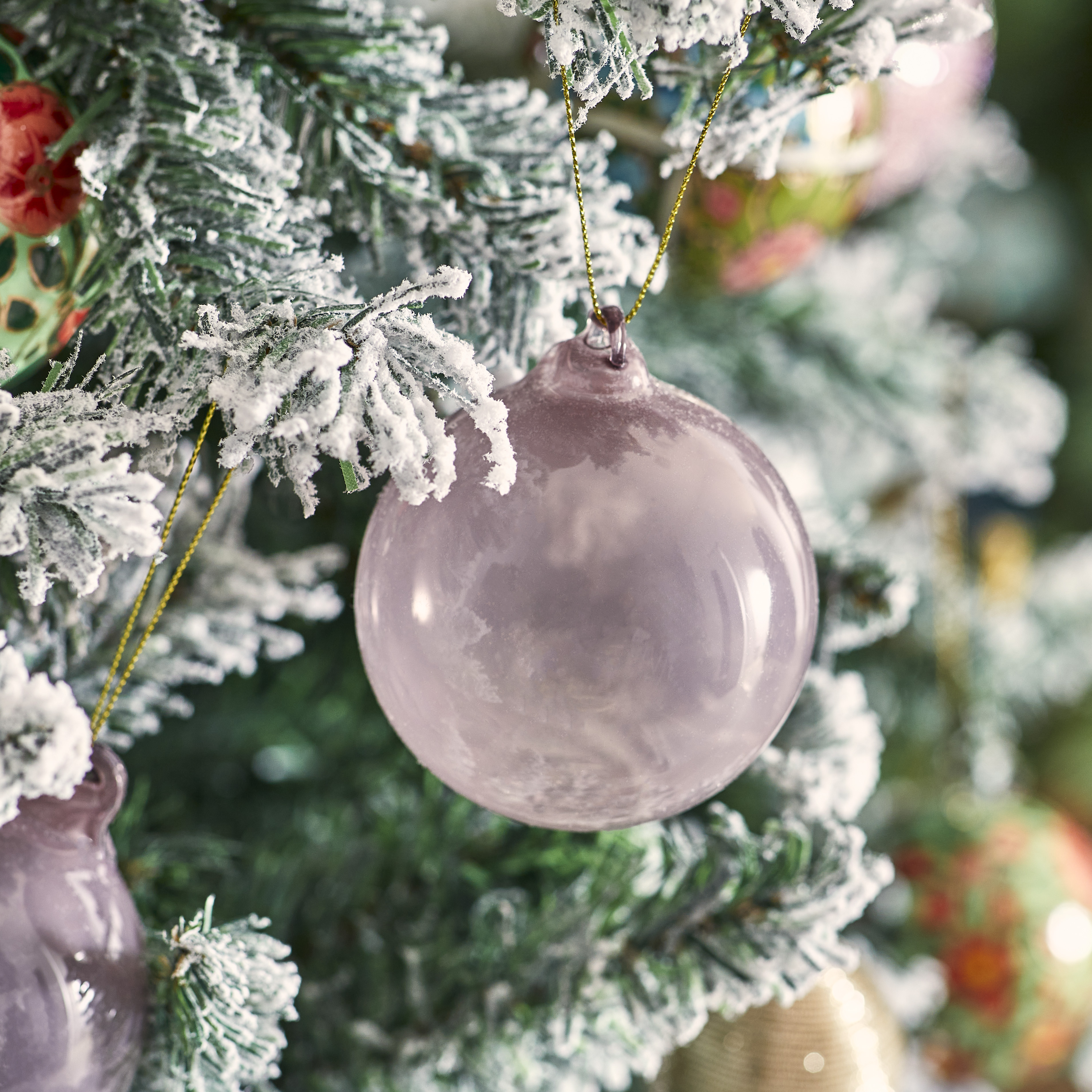 Whimsical Smoked Mauve Glass Bauble