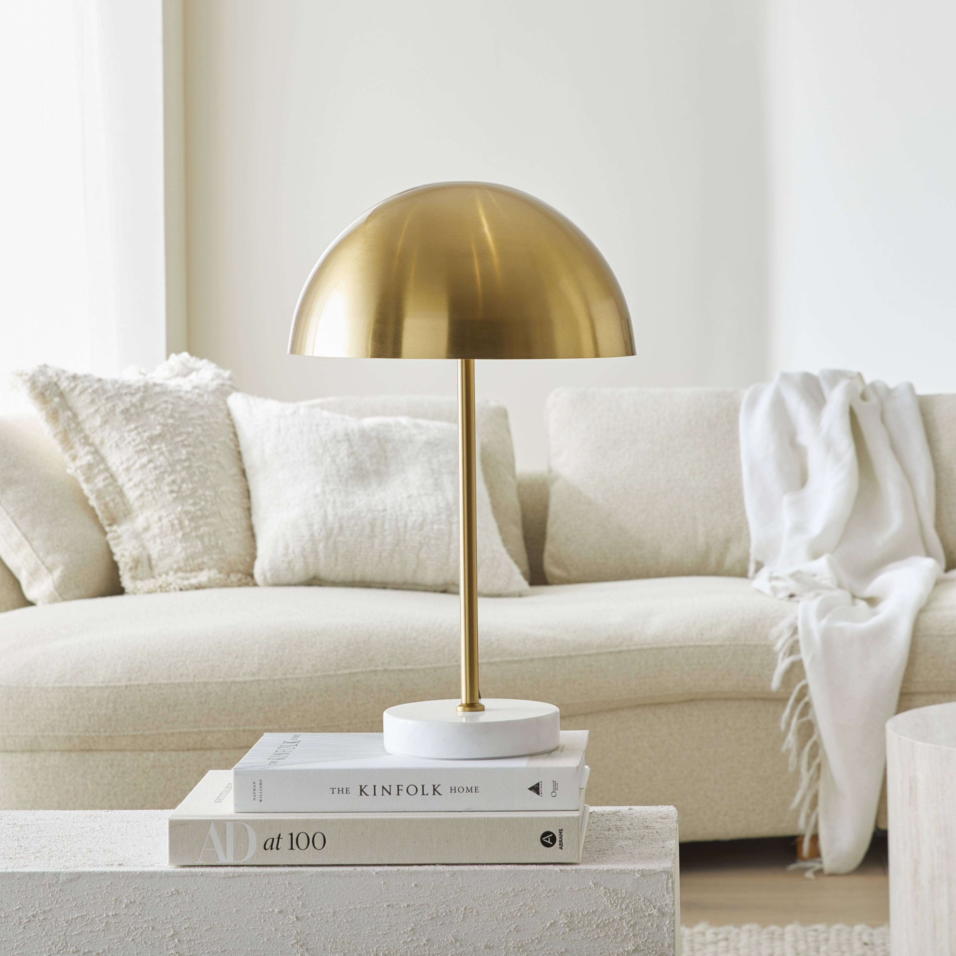 Belmont Gold & White Table Light