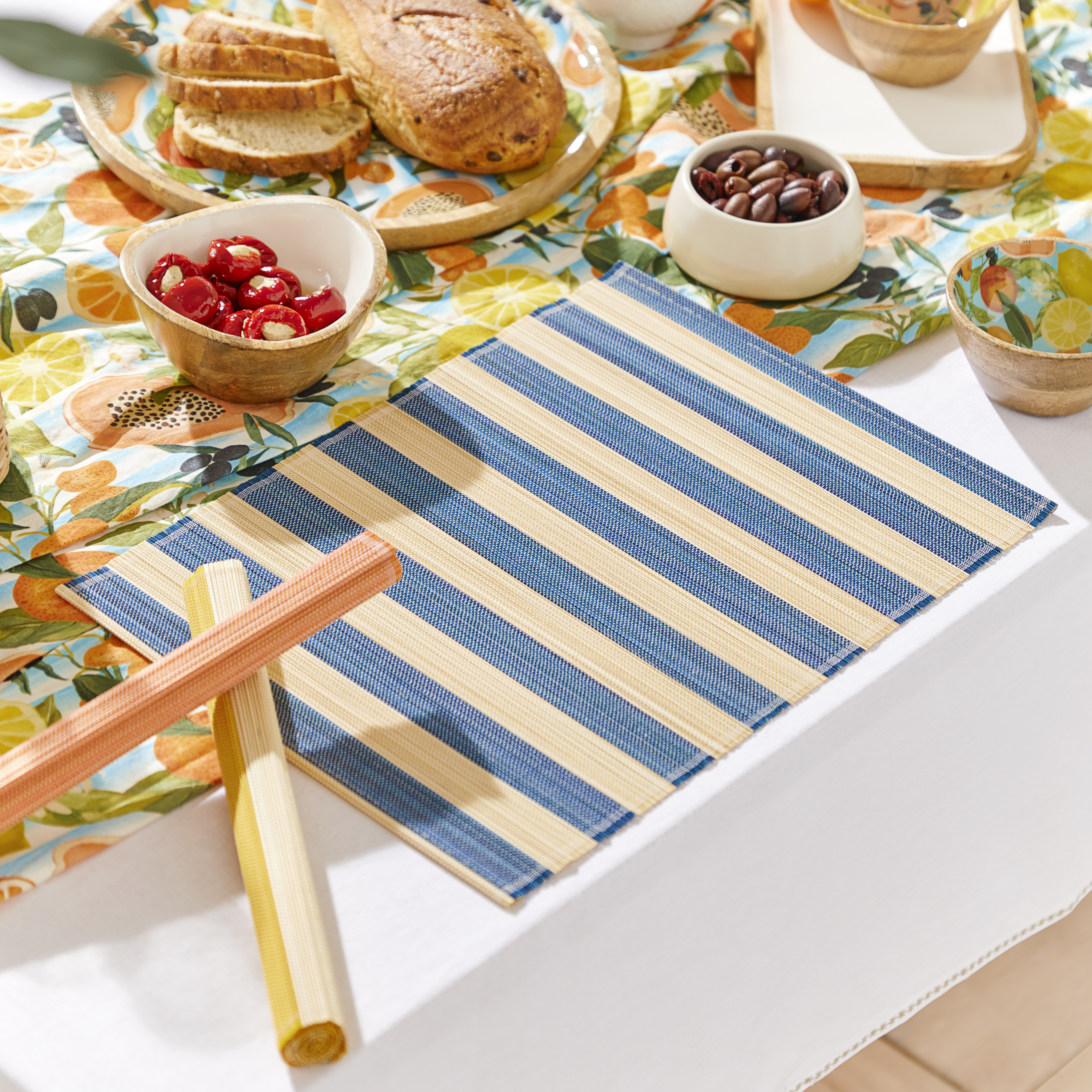 Serafina Navy & Natural Stripe Placemat Pack of 2
