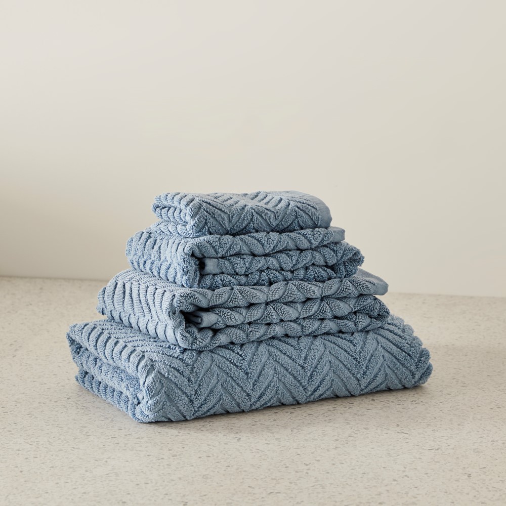 Mimosa Blue Tide Textured Towel Range