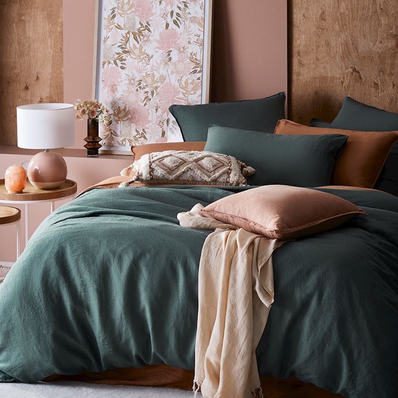 Vintage Washed Linen Cypress Quilt Cover Separates