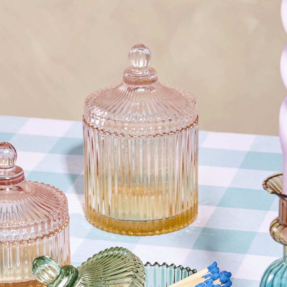 Genoa Pink & Gold Medium Trinket Jar