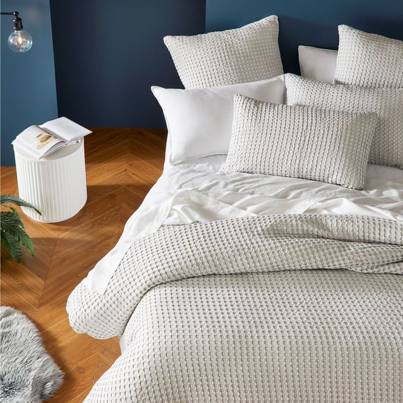 Bamboo Cotton Waffle Silver Grey Quilt Cover Separates