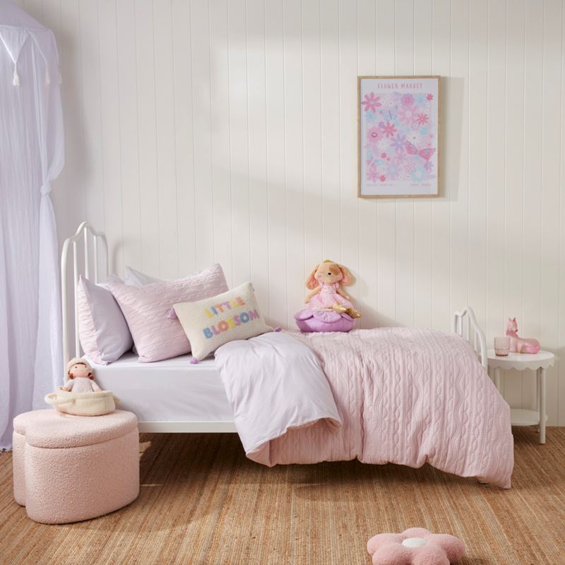 Haven Lilac Quilted Cot Quilt Cover Set