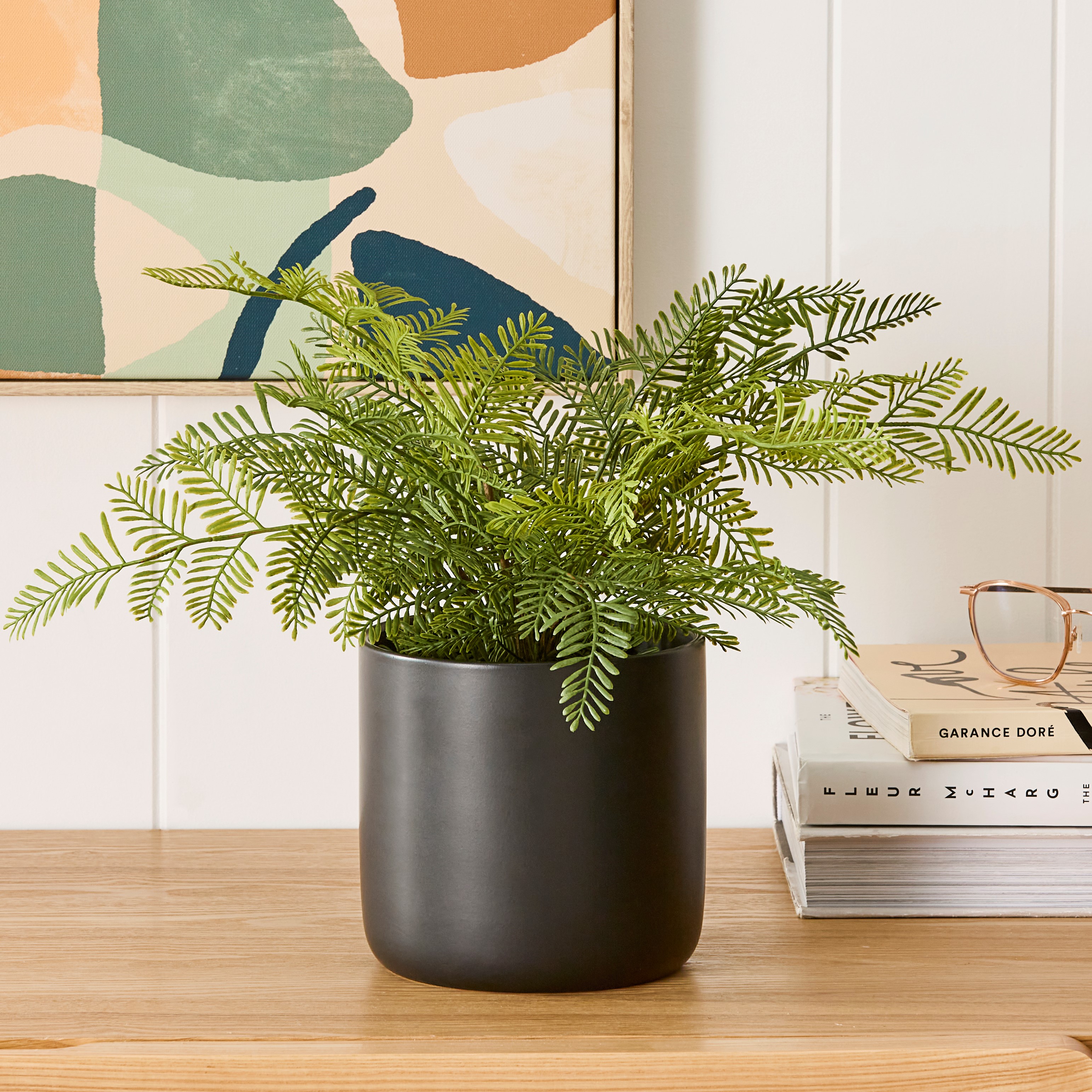 Milton Green/Black Potted Fern