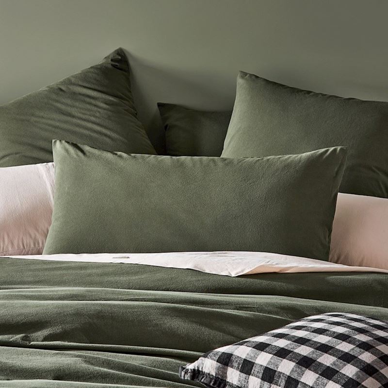 Stonewashed Cotton Basil Quilt Cover Separates